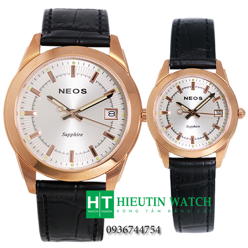 Đồng hồ đôi dây da Neos N40664