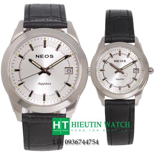 Đồng hồ đôi dây da Neos N40664-SL01